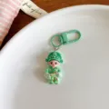 Cute Chinese opera character keychain charm close-up in vibrant green, great backpack accessory. - 1 Piece / Green