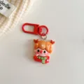 Weihnachten Cartoon Puppe Schlüsselanhänger Nahaufnahme, süßer roter Taschenanhänger. - Weihnachtself Junge