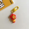 Cute funny duck cartoon keychain pendant for bags, stylish student accessory and lovely gift. - Red Flower Style