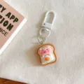 Cute cartoon pig toast keychain pendant, lovely resin bag hanging ornament and accessory. - Toast Pig