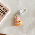 Cute cartoon pig cake keychain pendant bag hanging ornament accessory for students bestie. - Cake Pig