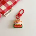 Cute Christmas Reindeer Keychain Charm Holiday Bag Pendant Gift Festive Key Ring Accessory - Reindeer Plaque Style
