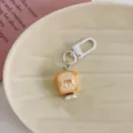 Cute cartoon toast keychain bread bag pendant aesthetic student backpack ornament gift - Supporting Chin Food-Toast