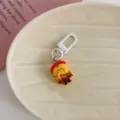Cute resting chin food play keychain cartoon bag pendant student schoolbag ornament gift - Supporting Chin Food-Red Hat