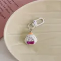 Cute cartoon rice ball keychain with white clasp, lovely kawaii bag pendant accessory for students. - Supporting Chin Food-Rice Ball