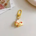 Cute running pony keychain pendant, creative cartoon bag charm for student schoolbag accessory - Yellow