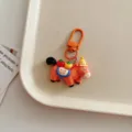 Cute cartoon orange horse keychain pendant bag charm stylish student backpack accessory gift - Orange