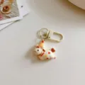 Cute cartoon running pony keychain metal clasp bag charm schoolbag ornament gift pendant - Beige