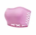 Sexy strapless bandeau bra, high elasticity breathable fabric, comfortable yoga underwear. - S / Tops / Pink