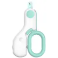 Professional pet nail clipper with LED light and safety lock in mint green finish. - Color Box / LED Style Blue