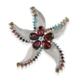 Elegant rhinestone starfish brooch pin vintage crystal lapel jewelry accessory gift - Purple