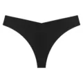 Women black seamless thong V-waist breathable underwear sexy comfortable briefs daily wear - S / Bottoms / Black