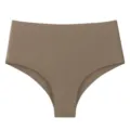 Comfortable women high waist seamless solid color ice silk panties everyday underwear - S / Bottoms / Milk Coffee