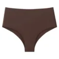 High waist seamless women briefs in solid dark brown, smooth comfort daily wear style. - S / Bottoms / Dark Brown