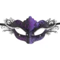 Metall Schmetterling Maskerade Maske mit Strass und Glitzer für Halloween Party Kostüm. - Lila Einzelner Stil