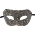 Masque de venise strass scintillant pour bal de fete Halloween carnaval argent chic et beau - Noir Fusil