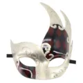 Venetiaans masker vintage harlekijn rood zwart feest kostuum halloween accessoire - Zwart/Rood