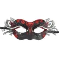 Dekorative Metall Maske Maskerade rot schwarz Strass Party Halloween Kostüm Zubehör - Schmetterlings-Design / Rot