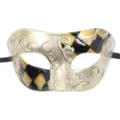 Maschera veneziana retro motivo rombo festa di halloween carnevale ballo festival vista dettaglio - Nero/Oro