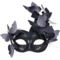 Details der schwarzen Schmetterling Maske, ideal für Halloween und bunte Kostüm Partys. - Schwan / Schwarz