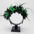 Halloween negro verde pluma flor diadema fiesta accesorio de pelo para mujer detalle - Verde Oscuro