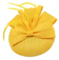 Sombrero fascinator amarillo con lazo y plumas para mujer boda fiesta coctel tocado - Amarillo