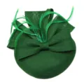 Elegante sombrero fascinator verde con un hermoso lazo y plumas para boda fiesta cóctel - Verde