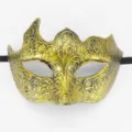 Gedetailleerde weergave van gouden antiek wijnstokpatroon masker voor heren feesten - Kleine ossenhorens / Goud