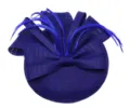 Sombrero fascinator azul real con plumas y lazo para mujeres boda fiesta cóctel. - Azul