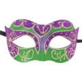Mascara de carnaval para fiesta Halloween Pascua morado verde oro purpurina diseno fiesta. - Belleza Pintada