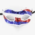 Maschera di carnevale con paillettes rosso bianco blu per festa festa in costume Halloween - Stile Paillettes Multicolore Giorno dell'Indipendenza / Rosso Bianco e Blu