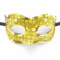 Maschera di carnevale con paillettes dorate festa di Halloween costume accessorio - Stile Glitter Laser / Oro