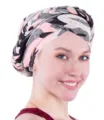 Women's milk silk printed braided turban head wrap, stylish camo design for daily wear. - M (56-58cm) / Camo Pink