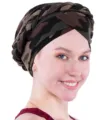 Camouflage print braided turban hat, stylish milk silk head wrap for women and Indian cap. - M (56-58cm) / Camo Green