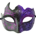 Máscara de fiesta hombre Halloween disfraz carnaval romano cosplay accesorio negro - Púrpura