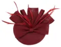 Bordeaux Rode Fascinator Hoed met Veren Lus Haaraccessoire voor Vrouwen Bruiloft Feest Cocktail - Bordeauxrood