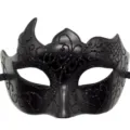 Máscara de mascarada negra con detalles de purpurina, perfecta para Halloween, cosplay y fiestas. - Negro