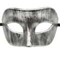 Zilveren masker voor mannen, vintage Romeinse stijl feestmasker voor carnaval en party. - Platte Kop Antiek Zilver