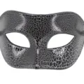Zwart zilveren masker voor mannen, perfect voor Halloween feesten en verkleedpartijen. - Platte Kop Zwart Craquelé