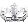 Metall Schmetterling Maskerade Maske, edles schwarz-weißes Filigran Design mit Glitzer für Party. - Schmetterlings-Design / Silber Schwarz