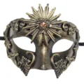 Vintage bronzen masker voor heren, retro zonnegod feest festival kostuum accessoire. - Zonnegod Antiek Goud
