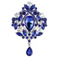 Elegante blaue Strass Brosche Kristall Anstecknadel Vintage Stil silberner Modeschmuck - Blau