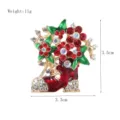 Charmante broche botte de Noël en alliage avec strass scintillants pour femmes élégantes - Style Botte de Noël (XZ5024)