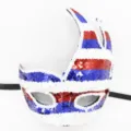 Pailletten Maskerade Maske rot weiss blau Flamme Horn Party Karneval Tanz Maskerade Requisiten - Unabhängigkeitstag Paillette
