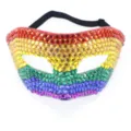 Mascara de carnaval con diamantes de imitacion arcoiris para fiestas y eventos. - Estilo Arcoíris (Hombres)