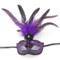 Violette Feder Maskerade Maske für Halloween Party, sexy Königin Augenmaske Kostüm Requisite. - Schwarz Lila
