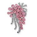 Exquisita broche pedrería alfiler brillante cristal rosa flor moda aleación joyería artículo - Estilo Uva Rosa (MM-BR-3246) / Rosa