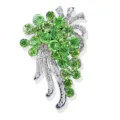 Elegante broche de racimo de cristal verde moda diamantes de imitación aleación joyas - Estilo Uva Verde (MM-BR-3246) / Verde