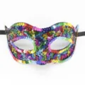 Maschera di carnevale con paillettes colorate festa costume veneziano mezza maschera - Stile in Pizzo con Paillettes / Colorato