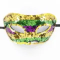 Pailletten Maske Maskerade Party Augenmaske Detailansicht für Halloween Karneval und Feste. - Karneval Pailletten